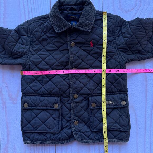 Polo Ralph Lauren Boys Toddler 3/3T Quilted Barn Jacket Corduroy Trim Black - Picture 5 of 8